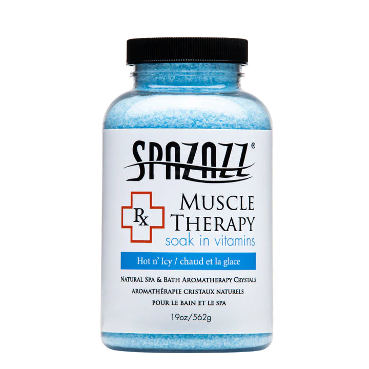 Are your muscles sore? Do you have aches and pains after a long day at work? If so, Muscle Therapy is the perfect blend of aromatherapy for you. It alleviates sore muscles with our own natural blend of Hot N' Icy! Get lasting relief from your aching muscles as you relax and enjoy! Just add jets and stretch and relax.